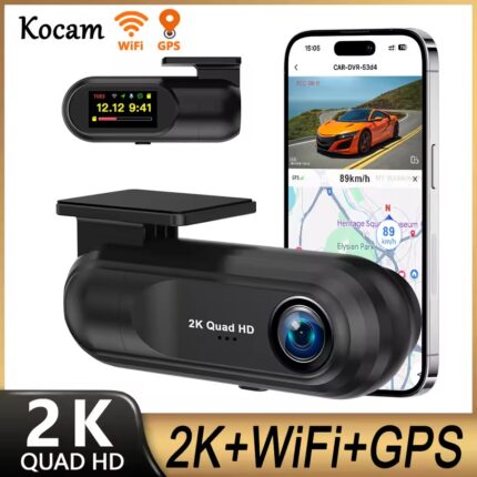 Kocam 2K Dash Cam WiFi Mini Car DVR Camera Auto Night Vision Video Recorder Black Box Support GPS 24H Parking Monitor