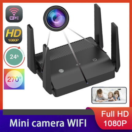 Full HD 1080P Mini Camera 270 ° wide angle,three-way lens WiFi Router Repeater Resolution Monitorin 24 hours Video WiFi Extender