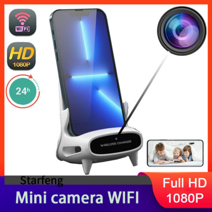Mini Camera Wireless Charger Full HD 1080P WiFi Home Monitoring Camera Infrared Night Vision 24-hour recording motion detection LOOKCAM