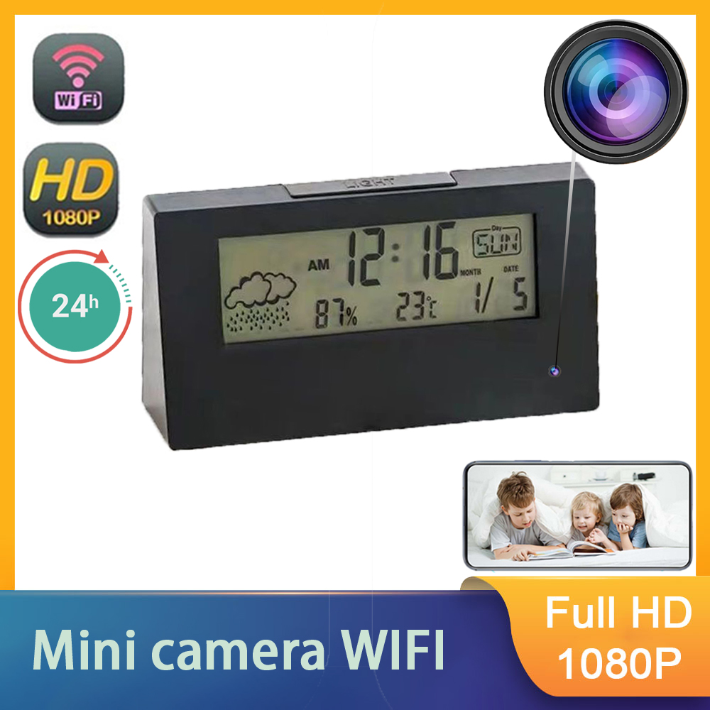 1080P Mini Camera Clock Full HD 4K Wifi Control IR Night Vision View DVR Camcorder Home Surveillance Monitor Video digital clock